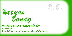 matyas bondy business card